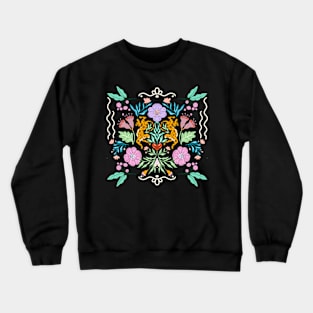 Emerald Wilderness: A Symmetrical Nature’s Dance Crewneck Sweatshirt